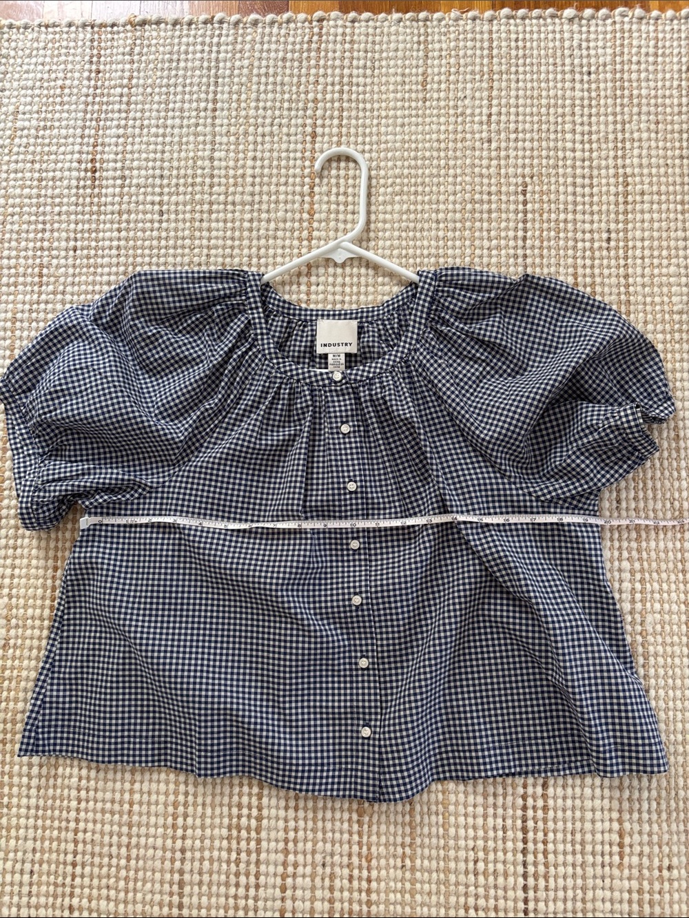 Industry NWOT 💙 Beacon Blue Gingham Top - Picture 6 of 8